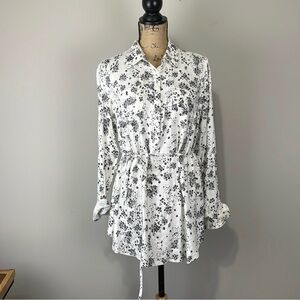 Isabel Maternity Black and White Floral Top